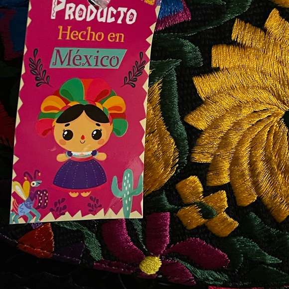 Vegan Backpack, Black backpack, Embroidered Backpack, Floral Backpack, Vegan - Picture 10 of 13